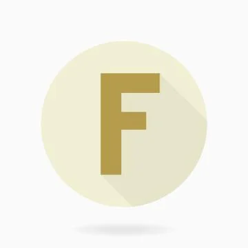 Fine Vector Flat Icon With Letter F Stock Illustration