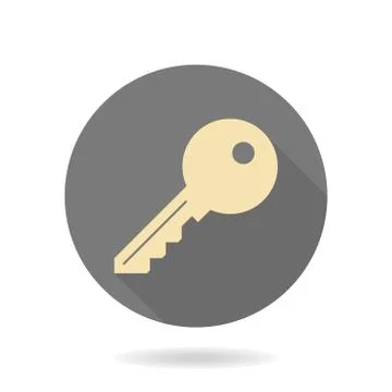 Fine Vector Key Flat Icon Stock Illustration