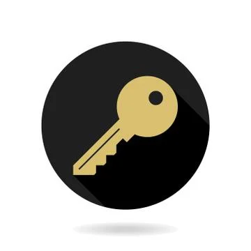 Fine Vector Key Flat Icon Illustrazione stock