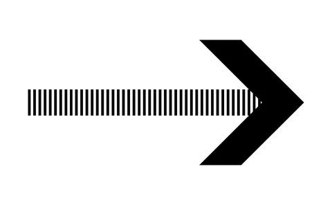 Fine vertical lined arrow icon, Striped body pointer symbol, Multi line direc Ilustração Stock