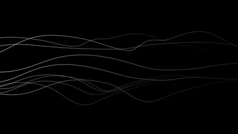 Fine wavy lines background - white on black (FULL HD) Video stock 74269214