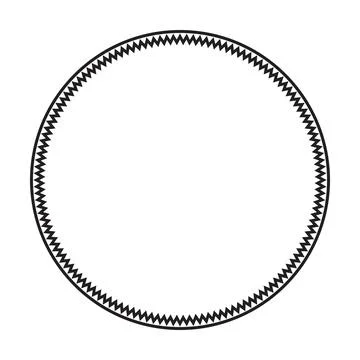 Fine Zigzag Circle Border Delicate Decorative Vector Illustration Stock Illustration