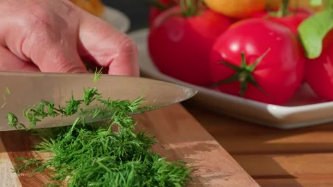 Finely chop the dill Stock-Footage 318226923