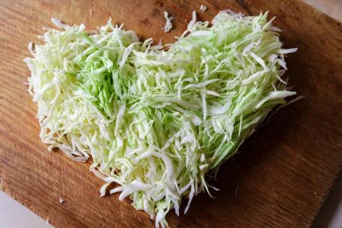Finely chopped cabbage Stock Photos