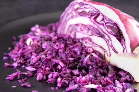 Finely chopped red cabbage Stock Photos