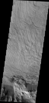 The finely ridged material in this image captured by NASA's 2001 Mars Odyss.. Fotos de archivo