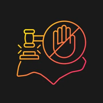 Fines and prohibitions gradient vector icon for dark theme 스톡 일러스트