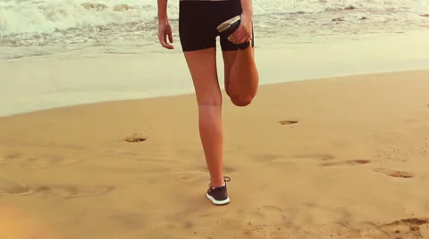 Finess Model at the Beach Stock Footage 52823945