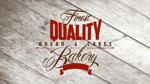 Finest quality bread and cakes bakery with words written in various types of Stock Footage 129323910