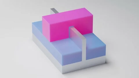 FINFET transistor 3D render. Semiconductor Fin FET transistor is microchip part Stock Footage 141156281