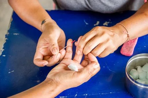 Finge rtip blood. Stock Photos
