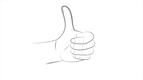 Finger 1-5 scoring clipart. Hand drawn arm on a white background Stock Footage 121036025