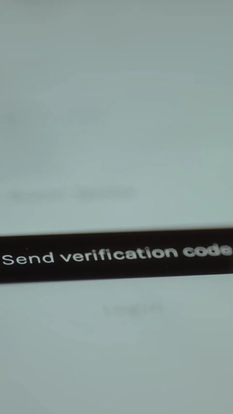 Finger about to tap the Send verification code button, two factor authentication Stock Footage 327899735