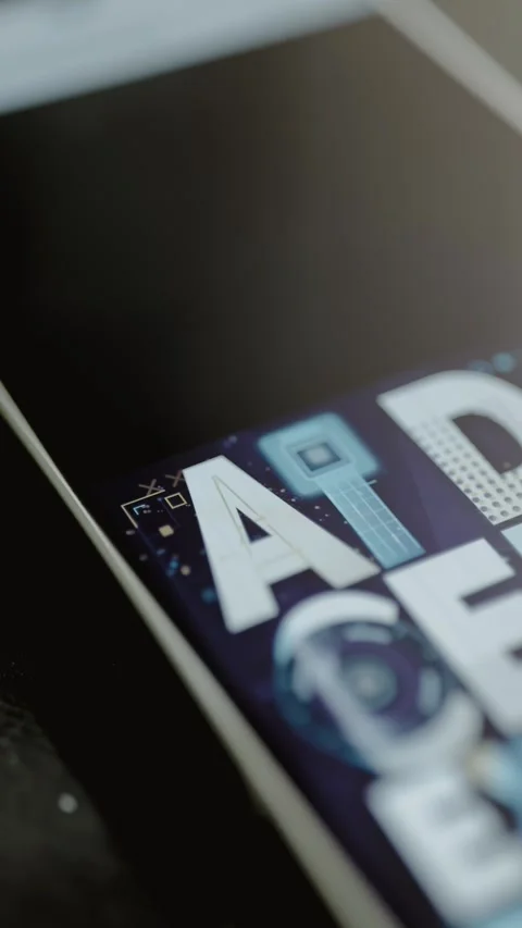 Finger above patterned AI letters Stock Footage 345490505