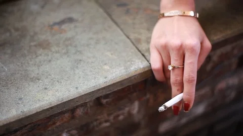 Finger and Cigarette Stock Footage 107601084