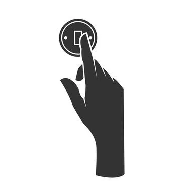 Finger and electric switch, saving energy and energy efficiency, hand turns.. Stock Illustration