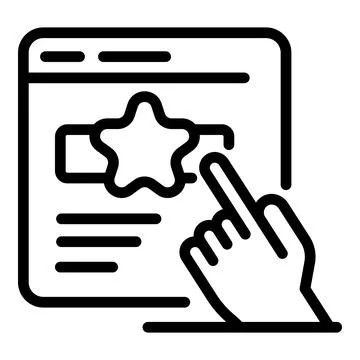 Finger application window icon, outline style Illustrazione stock