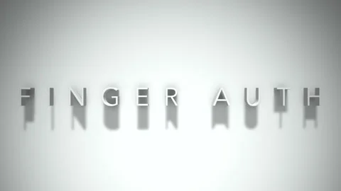 Finger auth 3D title animation with shadows on a white background Stock Footage 297515696