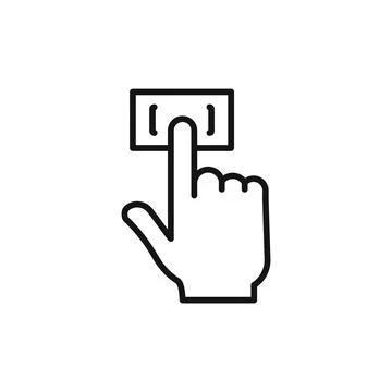 Finger authentication logo sign vector outline Stock Illustration