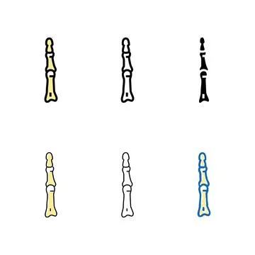 Finger bone color icon vector stylized Stock Illustration