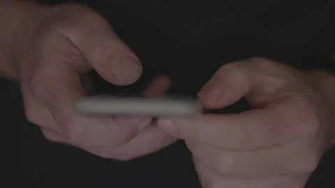 Finger of bored man scrolls page app on mobile phone. Doom scrolling Stock Footage 234145603