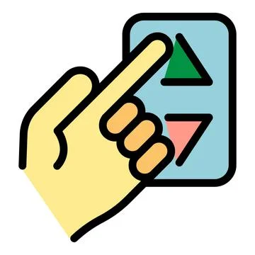 Finger calls the elevator icon color outline vector Stock Illustration