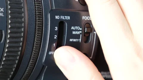 Finger changes video switcher on digital camera, nd filter Stock Footage 59849659