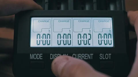 Finger Checking Charger LCD Full Battery Status Stock Footage 320355107