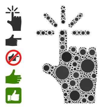 Finger Click Icon - Bacterium Composition and Similar Icons Stock Illustration