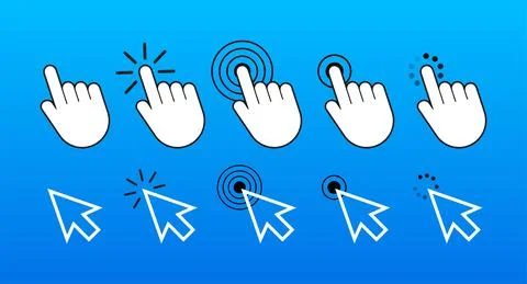 Finger click icon vector. Hand click icon. Push touch screen. Vector stock Stock Illustration