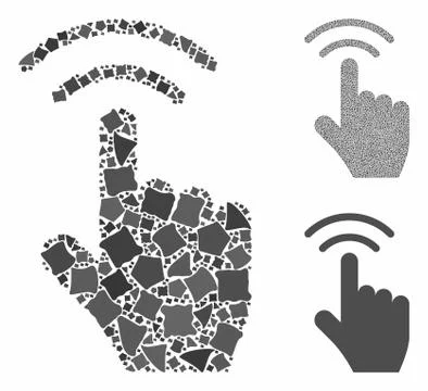 Finger click Mosaic Icon of Bumpy Items Stock Illustration