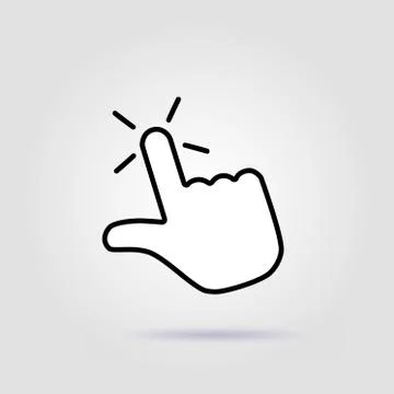 Finger click vector illustration on gray background with soft shadow Иллюстрация