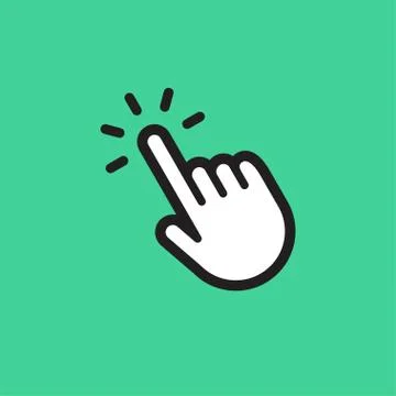 Finger clicking, hand pointer cursor icon Illustrazione stock