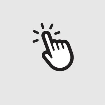 Finger clicking, hand pointer cursor icon Stock Illustration
