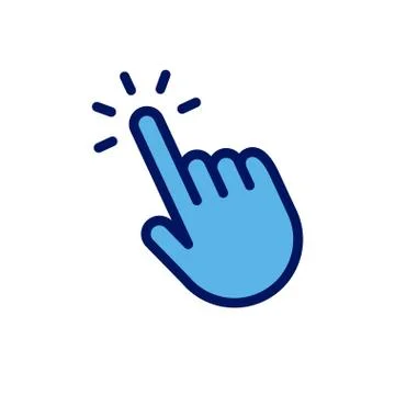 Finger clicking, hand pointer cursor icon Illustrazione stock