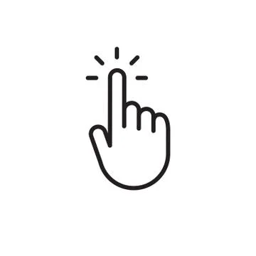 Finger clicking, hand pointer cursor icon Stock Illustration