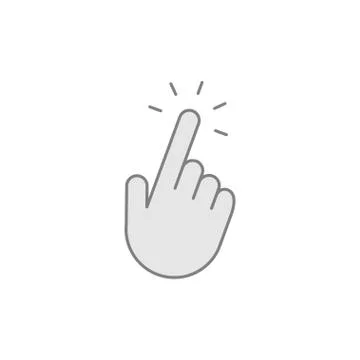 Finger clicking, hand pointer cursor icon Illustrazione stock