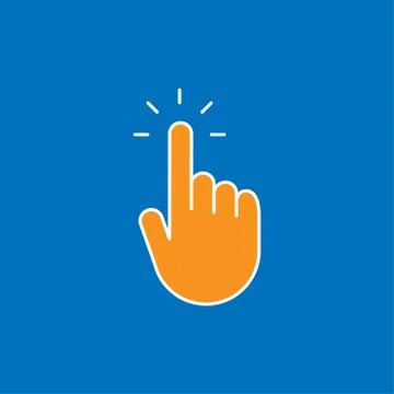 Finger clicking, hand pointer cursor icon, thin line Stock Illustration