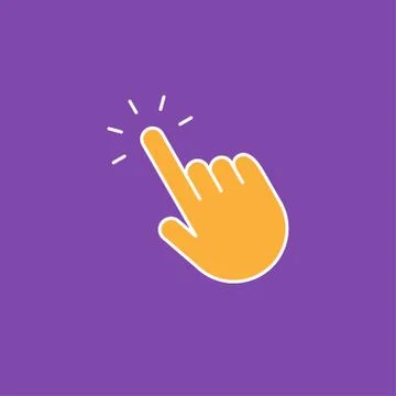 Finger clicking, hand pointer cursor icon, thin line Stock Illustration