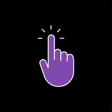 Finger clicking, hand pointer cursor icon, thin line Illustrazione stock