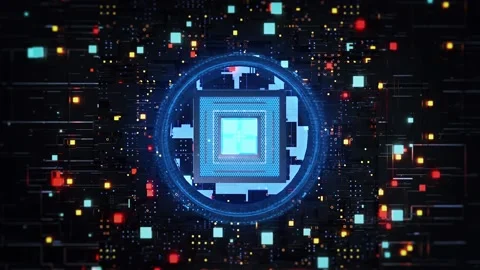 Finger Clicks On Technology Chip Stock Footage 333771578