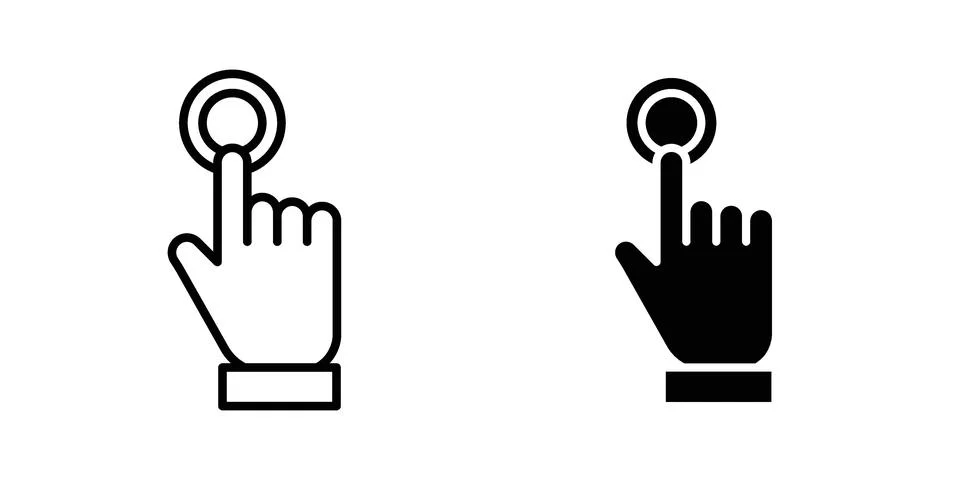 Finger control icon set modern line and solid style collection. Stockillustratie
