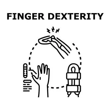 Finger dexterity testing and hand injury rehabilitation process Stock Illustration
