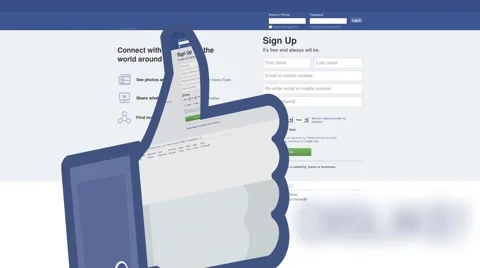 Finger down in facebook - like Stock Footage 55551167