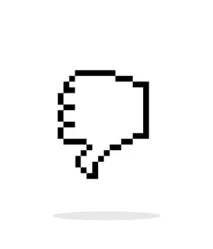 Finger down. Pixel hand cursor icon on white background. Stock Illustration