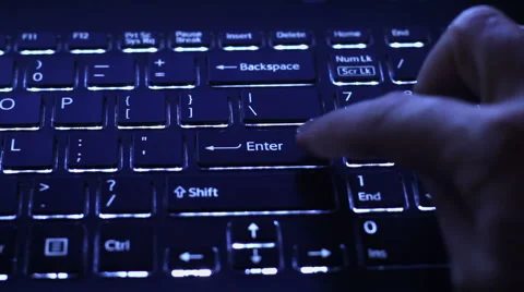 Finger on the enter key, close up HD Stock Footage 44898252