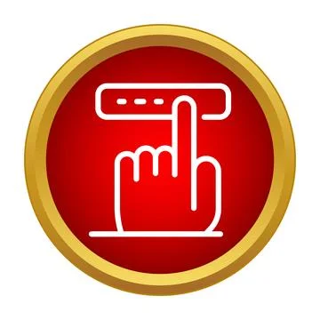 Finger entering password on security authentication login panel Stock Illustration