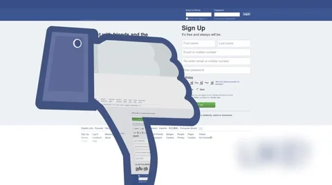 Finger up in facebook -dislike Stock Footage 55550888
