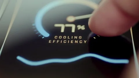 Finger Fine-Tuning Cooling Efficiency Circular Control 4K Stock Footage 341357472