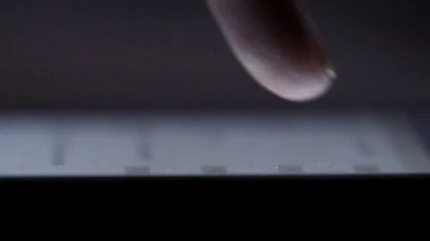 Finger flipping through the information on screen touch phone Stock-Footage 72525491